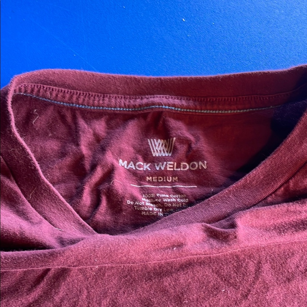 Mack Weldon Maroon Crew Neck Tee